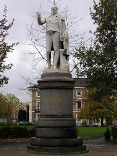 Rev Robert Hall statue in De Montfort Square, Leicester