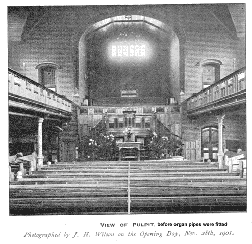 pulpit and organ recess, 1901