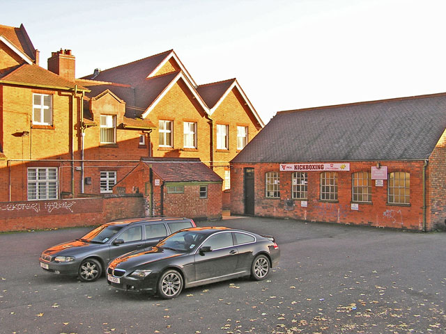 Rear of church in 2007, showing outdoor toilet block